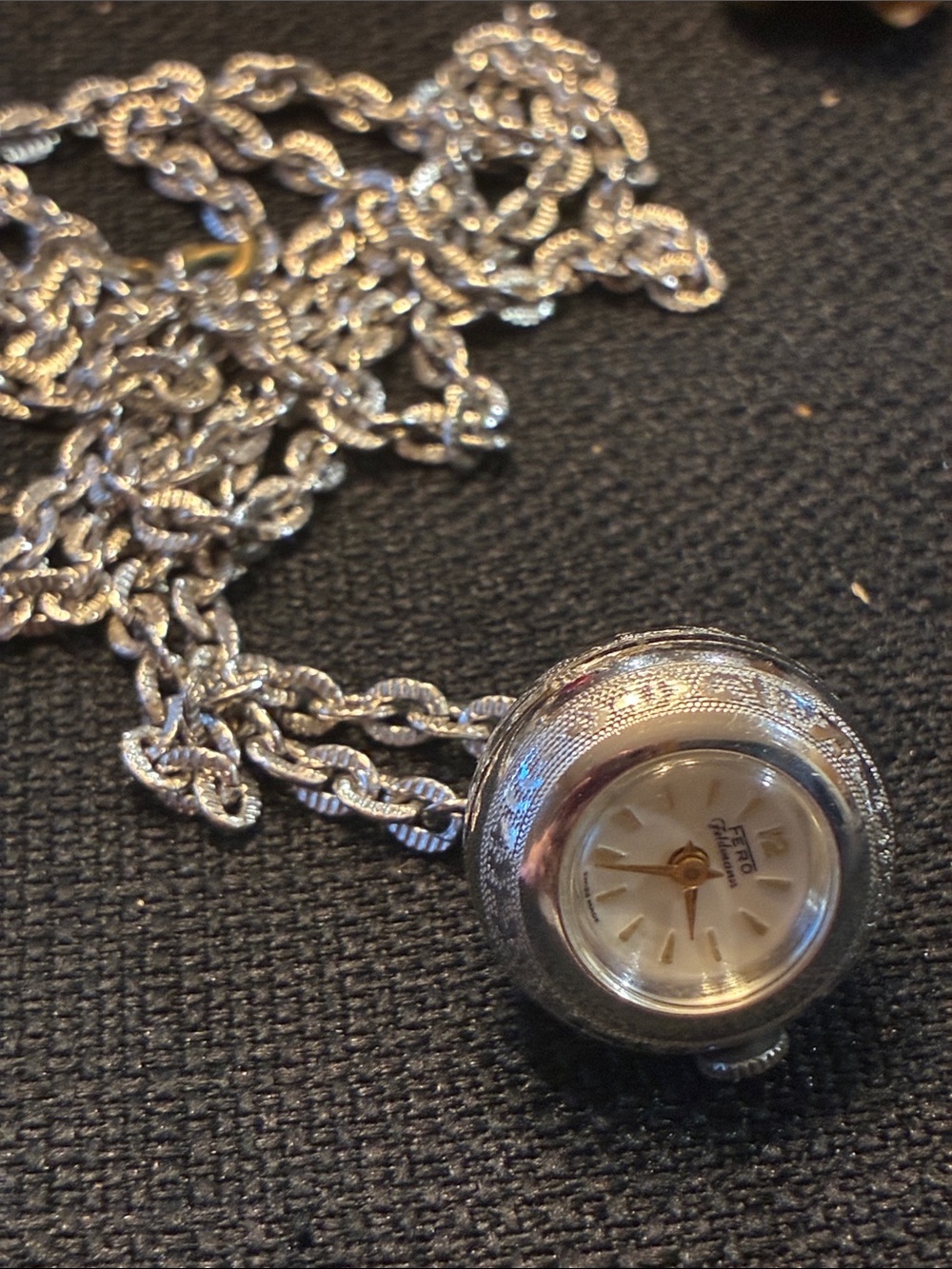 Fero Feldman, Swiss maid Necklace Pendant Watch - Retro Dial
